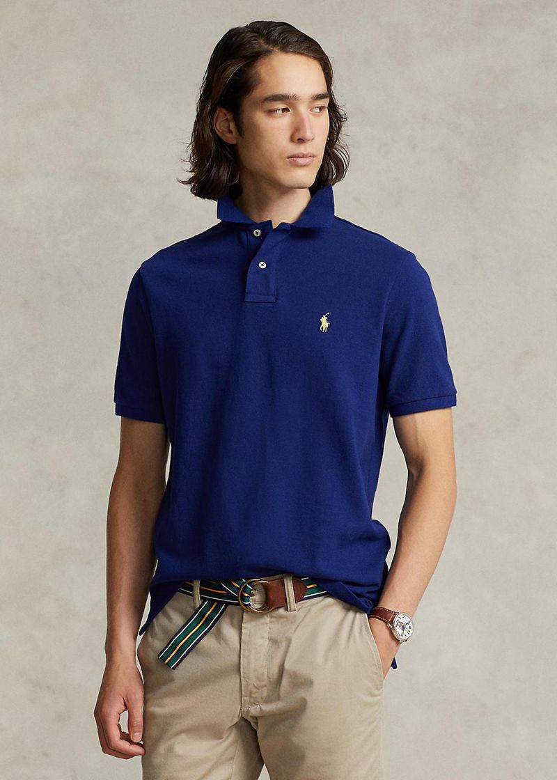 Poleras Polo Polo Ralph Lauren Hombre Custom Slim Fit Mesh Chile Azul Marino DJFWE-1529